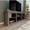 Farmhouse TV Stand for up to 80" TVs - 65" Engineered Wood Framed Media Console in Grey Wash Oak Finish with Open Storage